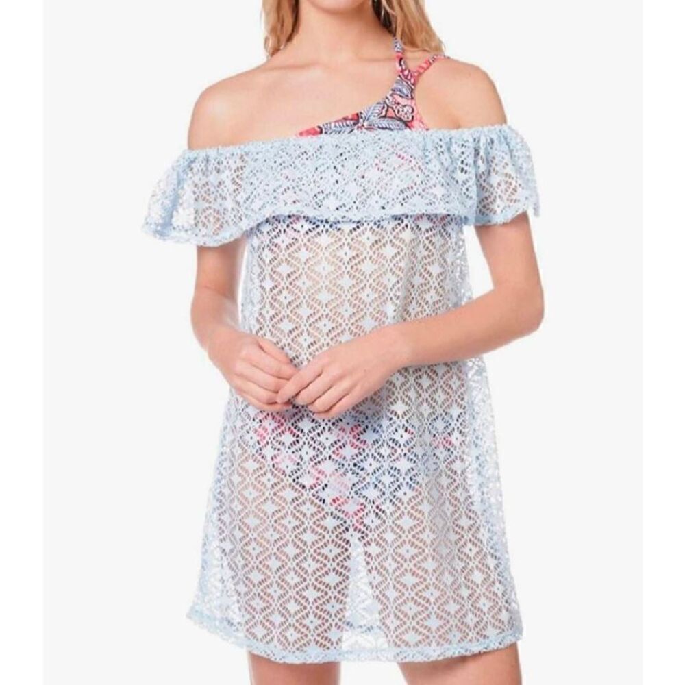 Miken Swim Juniors Off the Shoulder Flounce Cover Up